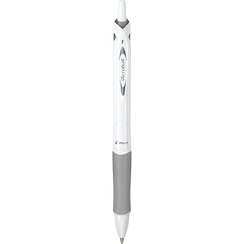 Bolígrafo retráctil Acroball Pure White, tinta avanzada color negro, acentos plata, punto fino (0.7 mm.)