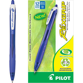 BOLIGRAFO REXGRIP BEGREEN AZUL MEDIANO BALL POINT