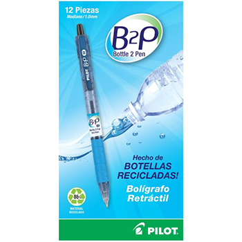 Bolígrafo retráctil Bottle to Pen Ball Point (B2P BP), tinta base aceite color negro, punto mediano (1.0 mm.)