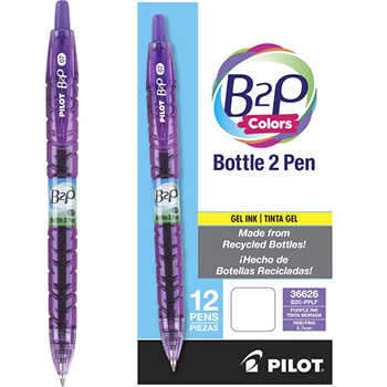 Roller Bottle to Pen Colors (B2P Colors), tinta gel color morado, punto fino (0.7 mm.)