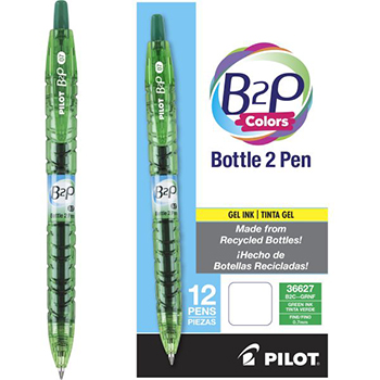 Roller Bottle to Pen Colors (B2P Colors), tinta gel color verde, punto fino (0.7 mm.)