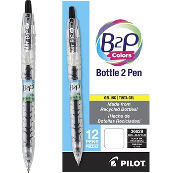 Roller Bottle to Pen Colors (B2P Colors), tinta gel color negro, punto fino (0.7 mm.)