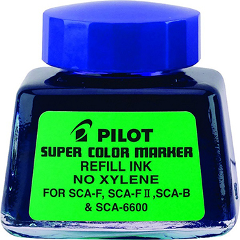 Tinta para marcador permanente SCA-RF, tinta líquida color azul, frasco con 30 ml.
