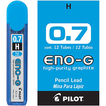 Minas de repuesto Pilot ENO, 0.7 mm., grado H, tubo con 12 minas c/u.