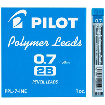 Minas Polymer Leads, 0.7 mm., grado 2B, tubo con 12 minas c/u.