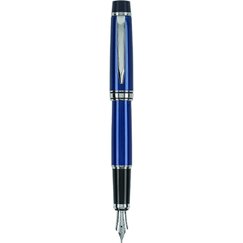 Pluma fuente Stargazer, tinta líquida color azul, cuerpo color azul, punto mediano, estuche con 1 pluma, convertidor y cartucho