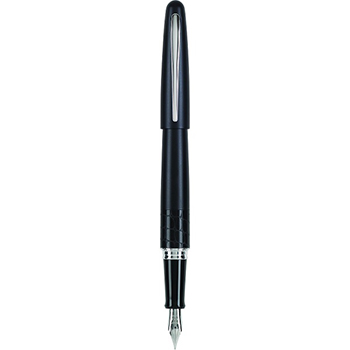 Pluma fuente Metropolitan Crocodile, tinta líquida color negro, cuerpo negro, punto mediano, estuche con 1 pluma y 1 cartucho